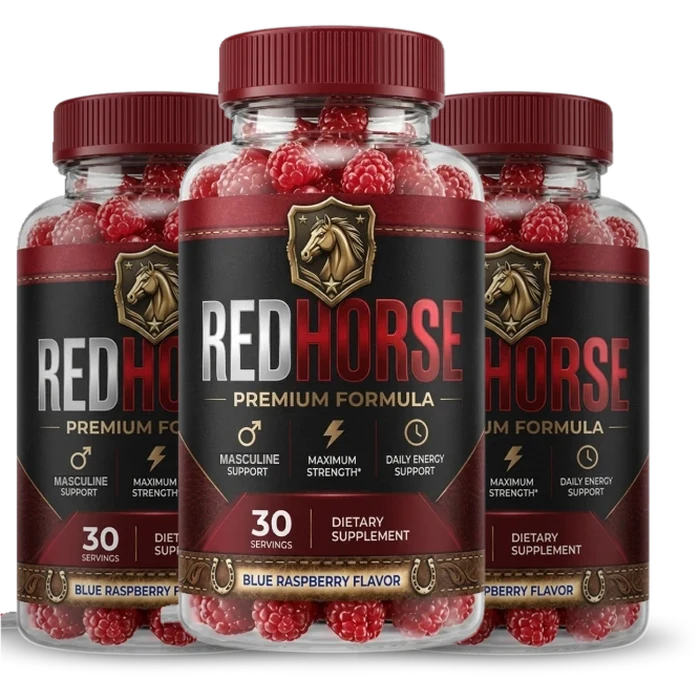Red Horse three bottle pack of men's wellness gummies
